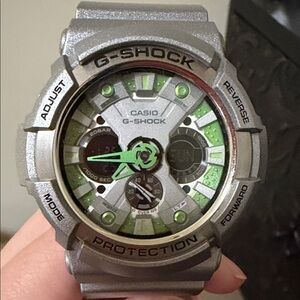 Casio G-Shock in Gray with Green Details